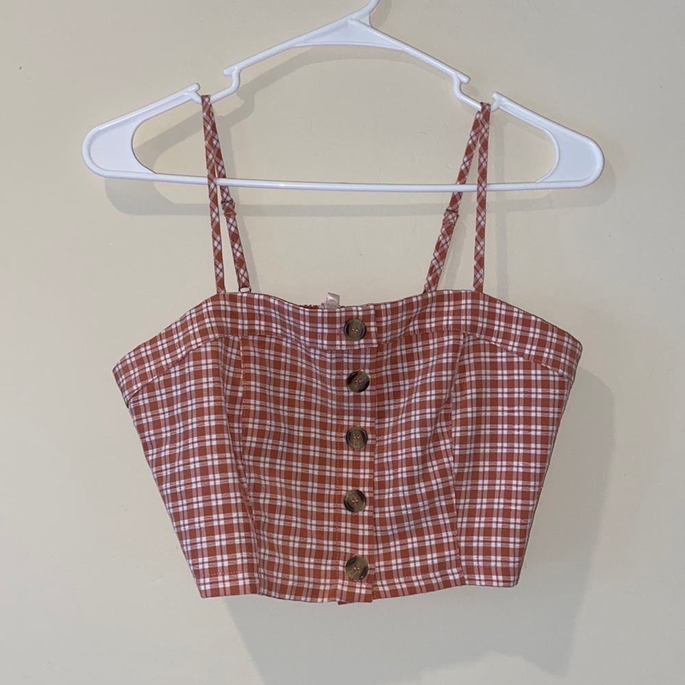 Mauve Pink Plaid Tank